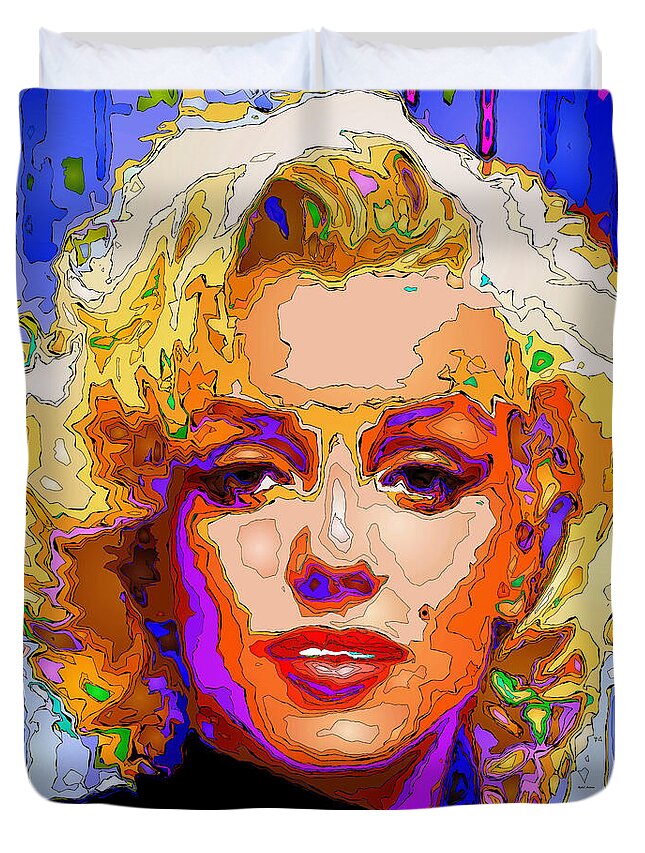 Marilyn Monroe Duvet Cover featuring the digital art Marilyn Monroe. Pop Art by Rafael Salazar