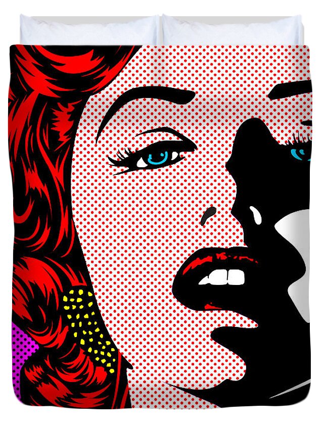 Marilyn Duvet Cover featuring the digital art Marilyn02-2 by Bobbi Freelance