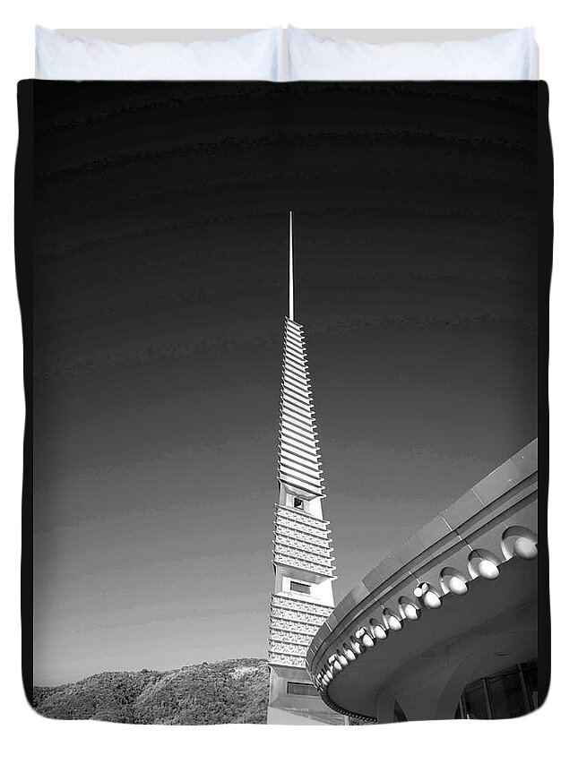 Infrared Duvet Cover featuring the photograph Marin County Civic Center - Infrared by David Bearden
