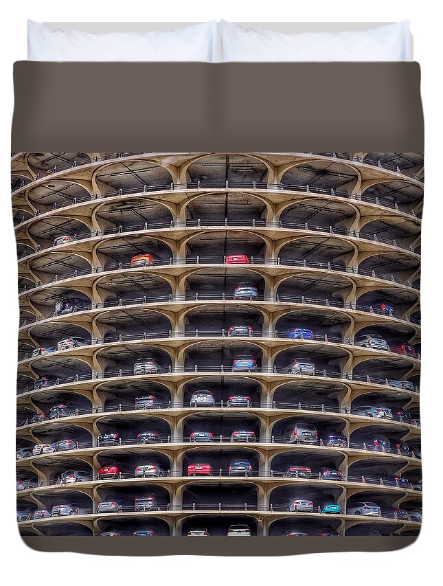 Marina City Duvet Cover featuring the photograph Marina City Chicago by Gia Marie Houck