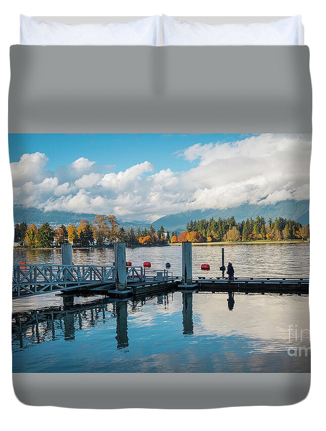 British Columbia Duvet Cover featuring the photograph Marina in Vancouver by Agnes Caruso