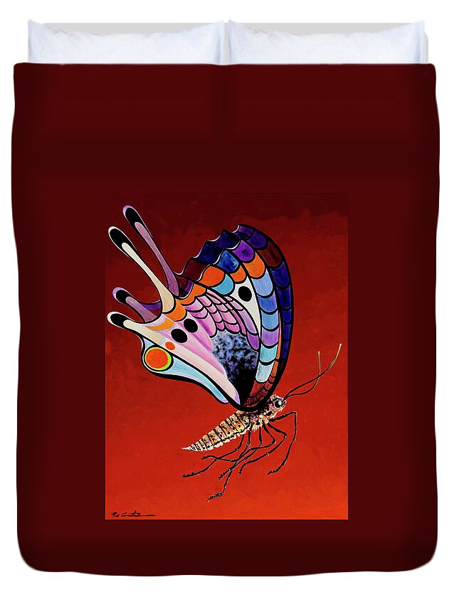 Fauvism Duvet Cover featuring the painting Mariposa Mamba by Bob Coonts