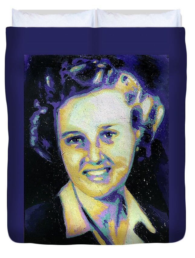 Portrait Duvet Cover featuring the photograph Marjolyn by Steve Gamba