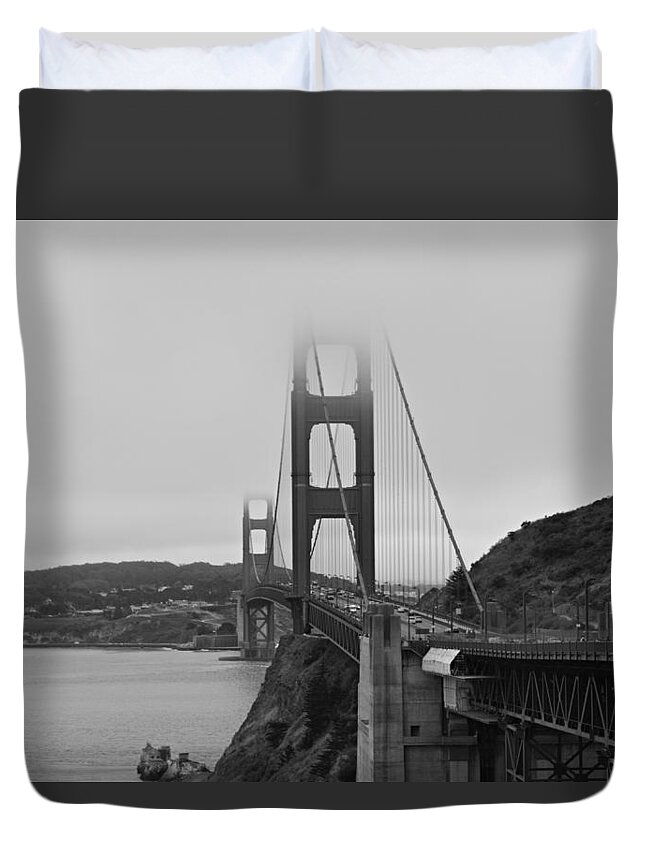 Golden Gate Bridge Duvet Cover featuring the photograph Mark Twain by Carolyn Mickulas