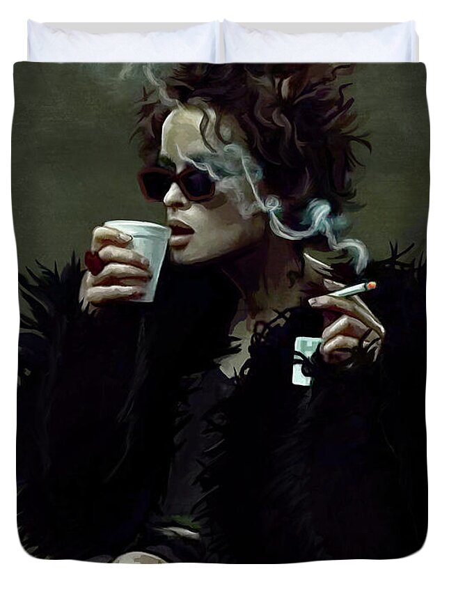 Marla Singer Smokes At Group Therapy Fight Club Duvet Cover For