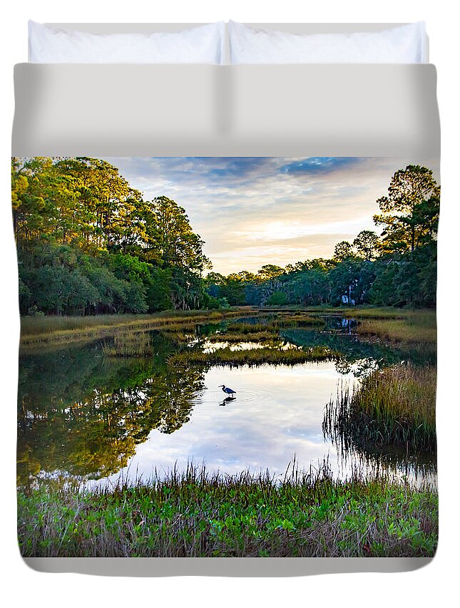Seabrook Island Duvet Cover featuring the photograph Marsh in the Morning by Patricia Schaefer