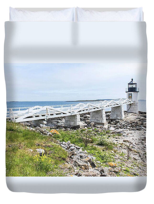 Marshall Point Lighthouse Duvet Cover featuring the photograph Marshall Point Lighthouse by Holly Ross