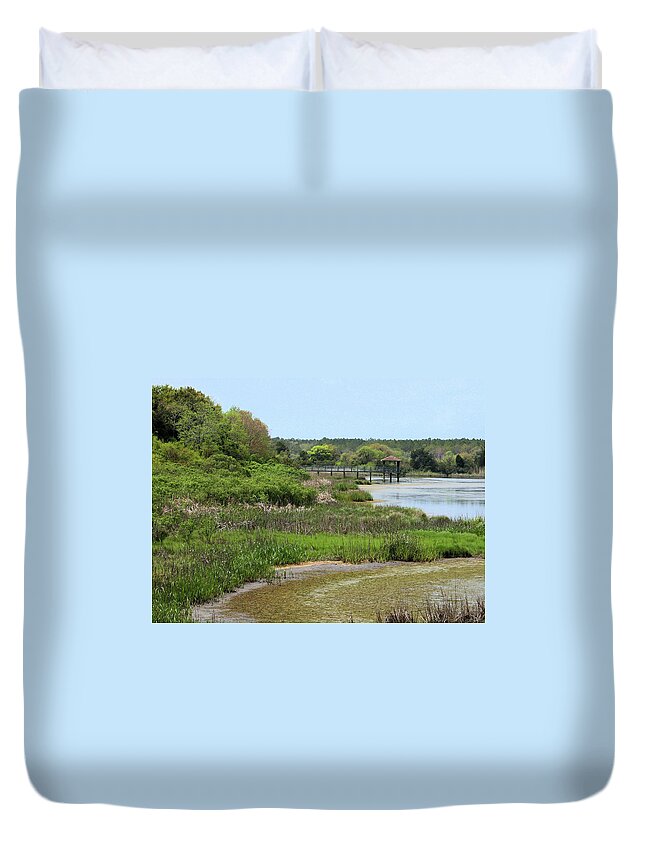 Swamp Duvet Cover featuring the photograph Marshlands by Cathy Harper