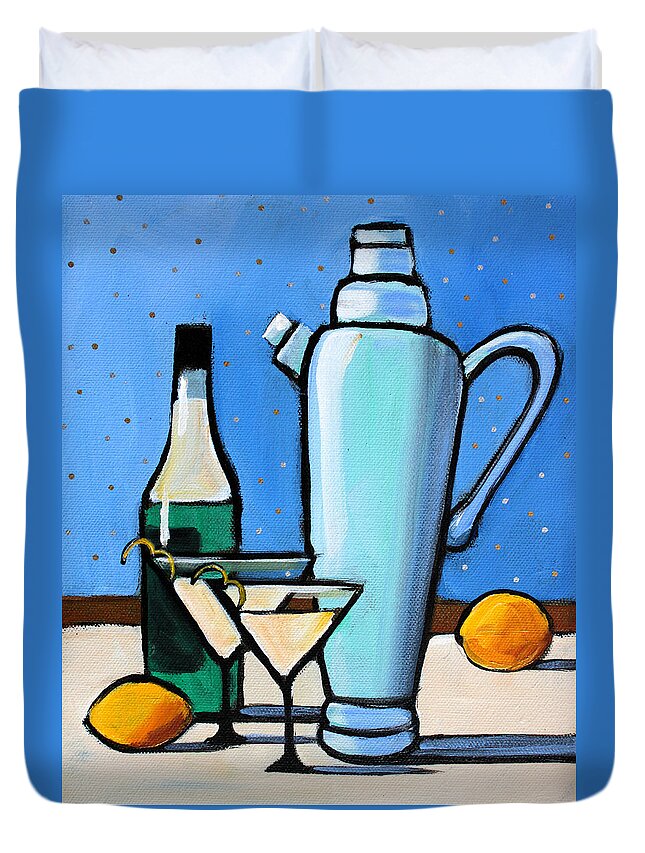 Martini Duvet Cover featuring the painting Martini Night by Toni Grote