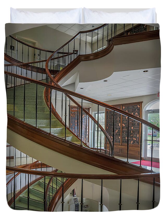 Ul Duvet Cover featuring the photograph Marttin Hall Spiral Stairway 2 by Gregory Daley MPSA