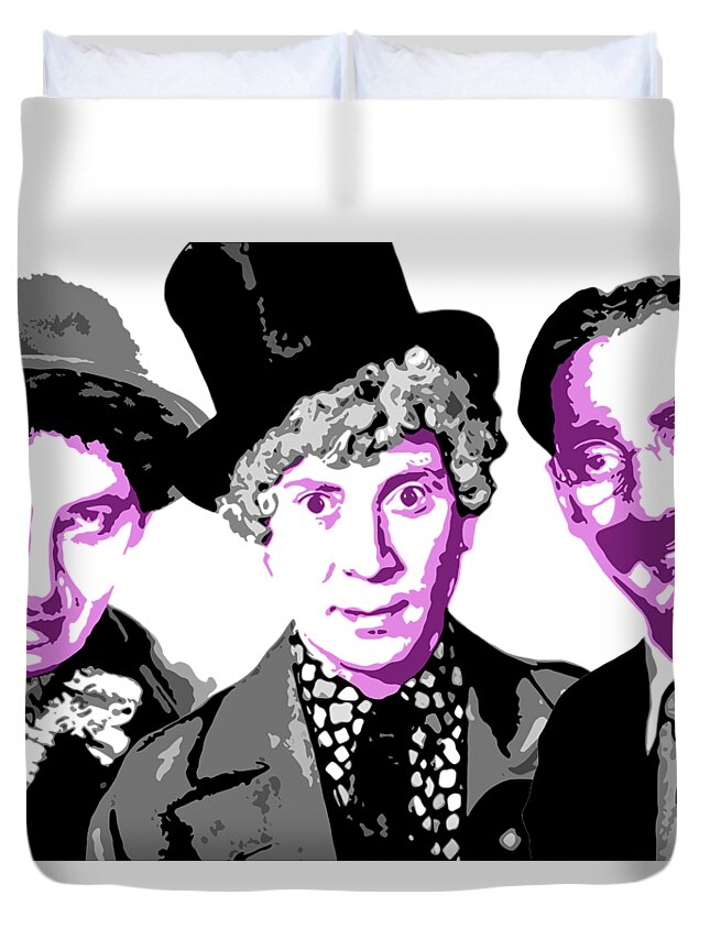 Marx Brothers Duvet Cover featuring the digital art Marx Brothers by DB Artist