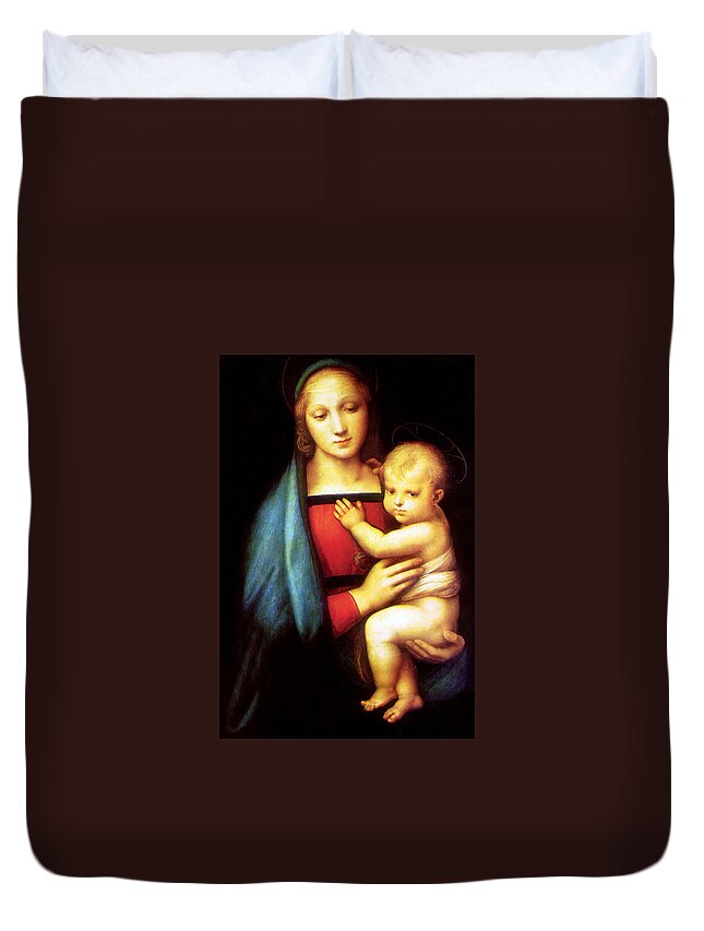 Mary Duvet Cover featuring the photograph Mary and Baby Jesus by Munir Alawi