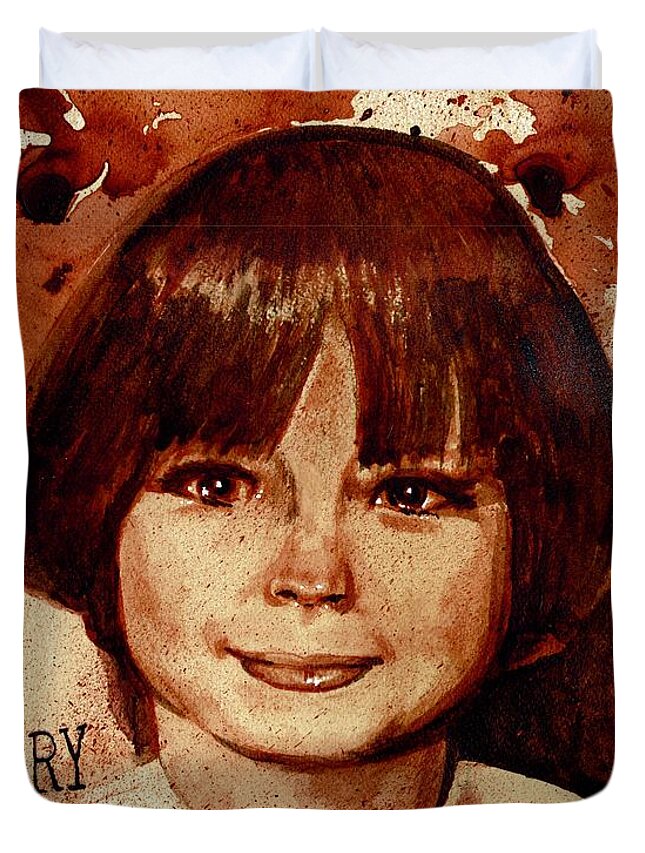 Mary Bell Duvet Cover featuring the painting MARY BELL dry blood by Ryan Almighty