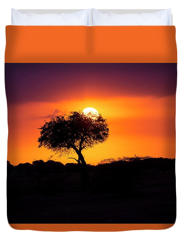 Africa Duvet Cover featuring the photograph Masai Mara Sunrise by David Morefield