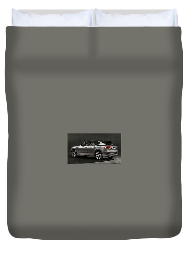 Maserati Levante Duvet Cover featuring the digital art Maserati Levante by Maye Loeser