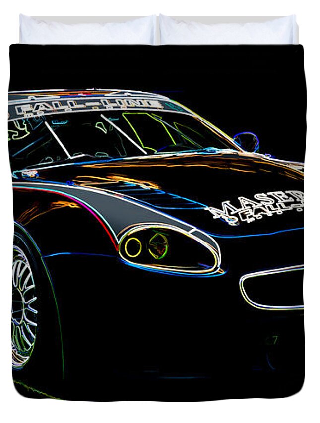 Car Duvet Cover featuring the digital art Maserati by Sebastian Musial