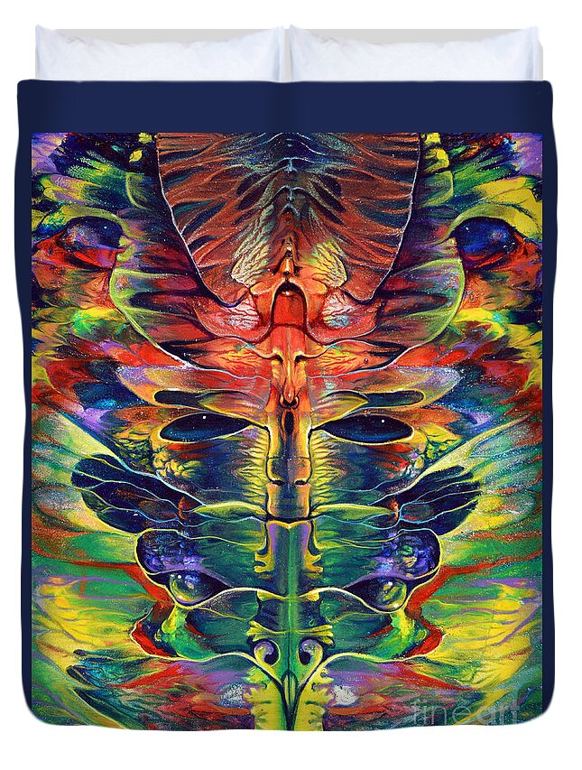 Rorshach Duvet Cover featuring the painting Masqparade 1 by Ricardo Chavez-Mendez