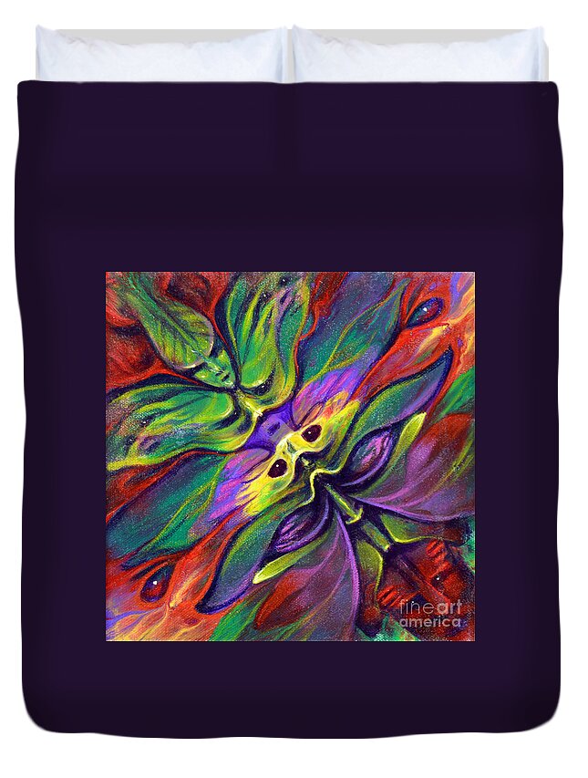 Rorshach Duvet Cover featuring the painting Masqparade 7 by Ricardo Chavez-Mendez