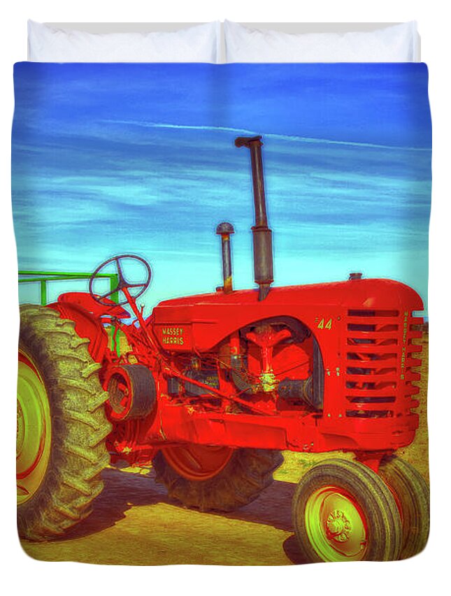 Tractor Duvet Cover featuring the photograph Massey Harris 44 by Teresa Zieba