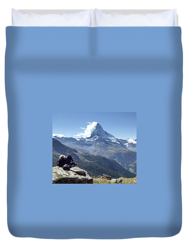 Zermatt Duvet Cover featuring the photograph Matterhorn of Zermatt by George Harth