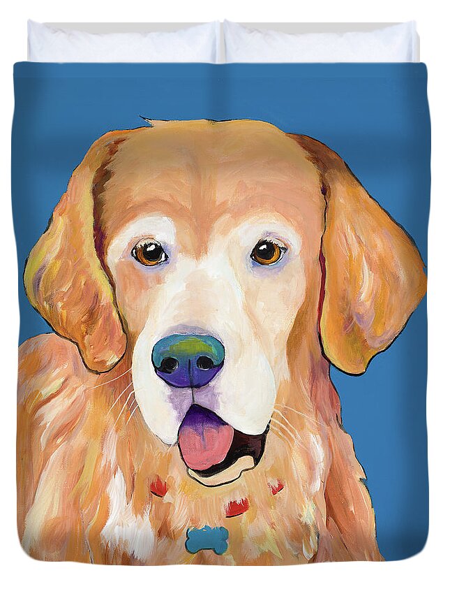 Pat Saunders-white Duvet Cover featuring the painting Maxwell by Pat Saunders-White