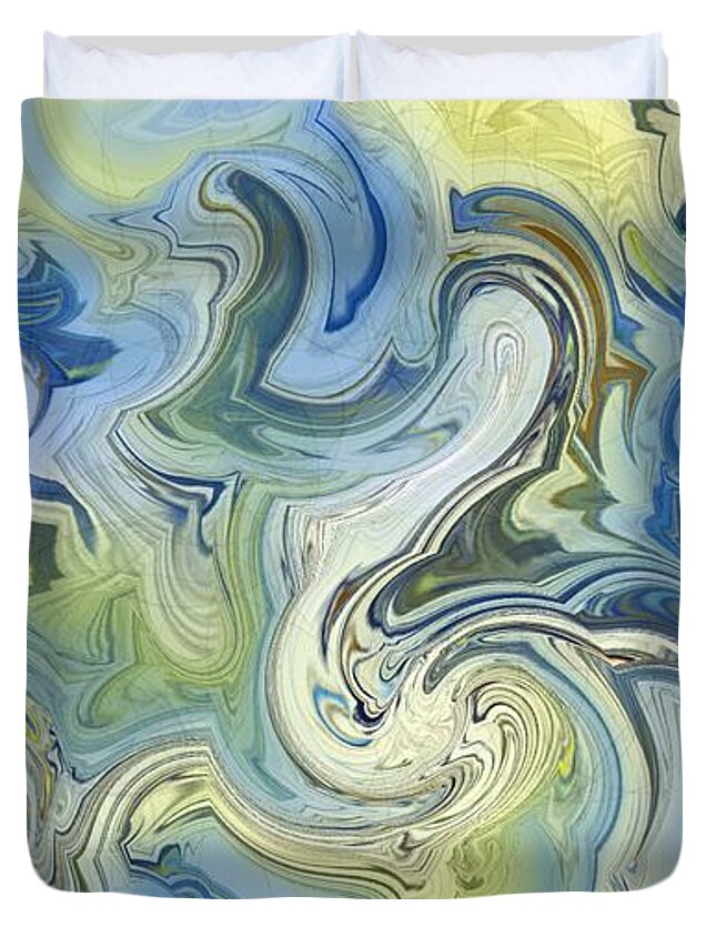 Blue Duvet Cover featuring the painting May Reflections by Christina Wedberg