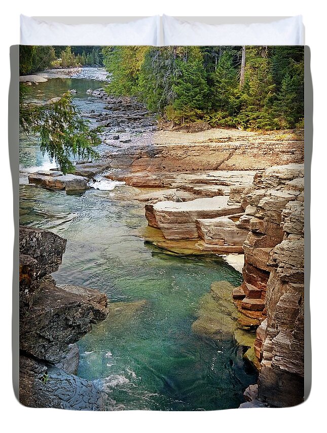 Mcdonald Creek Duvet Cover featuring the photograph McDonald Creek 6 by Marty Koch