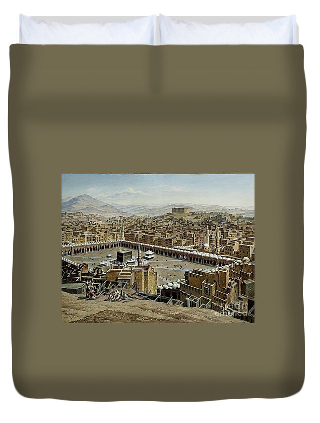 Hubert Sattler Duvet Cover featuring the painting Mecca by MotionAge Designs