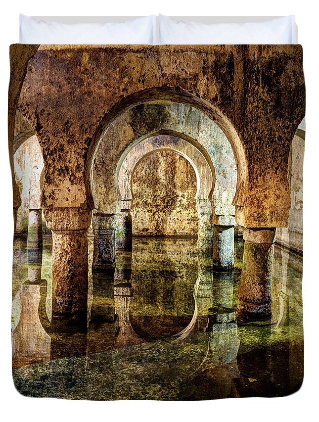 Cistern Duvet Cover featuring the photograph Medieval Cistern in Caceres 03 by Weston Westmoreland