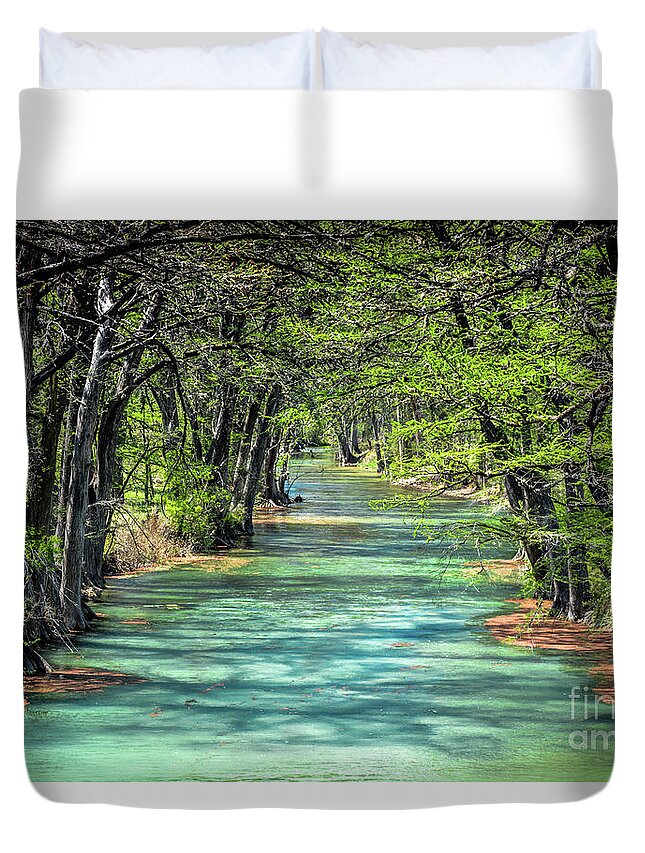 River Duvet Cover featuring the photograph Medina River by David Meznarich