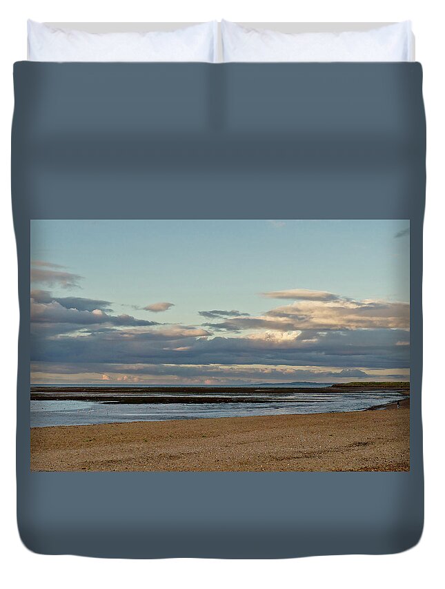 Meditation Duvet Cover featuring the photograph Meditation in the coming dusk. by Elena Perelman