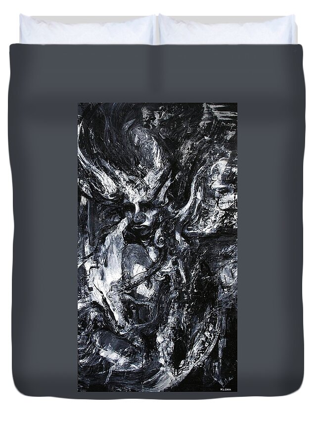 Melancholy Duvet Cover featuring the painting Melancholy of the Never Ending by Jeff Klena