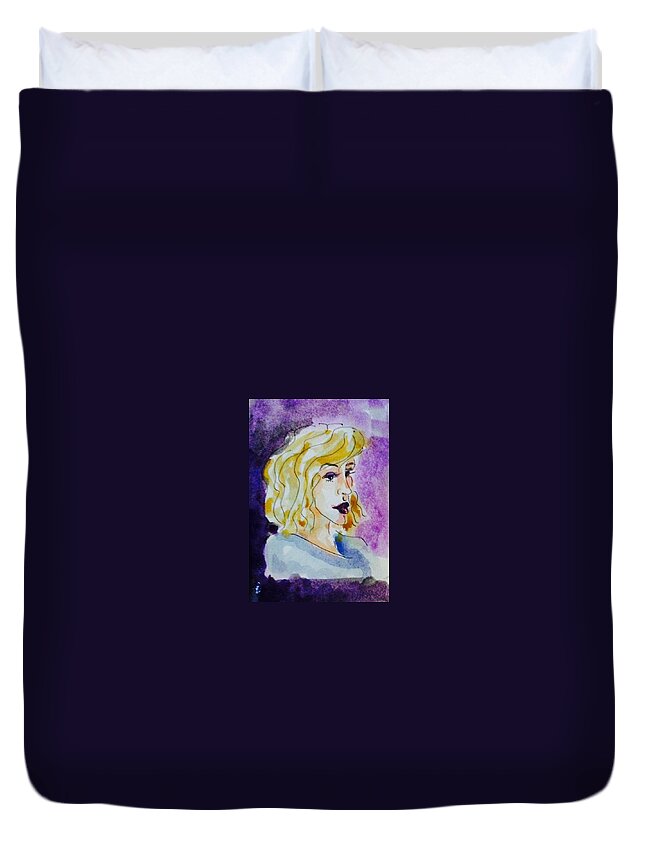Portrait Duvet Cover featuring the painting Melissa by Hae Kim