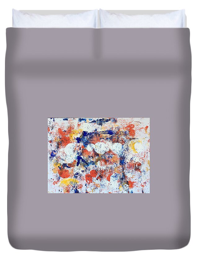 Abstract Duvet Cover featuring the painting Memorial no 3 by Marita Esteva