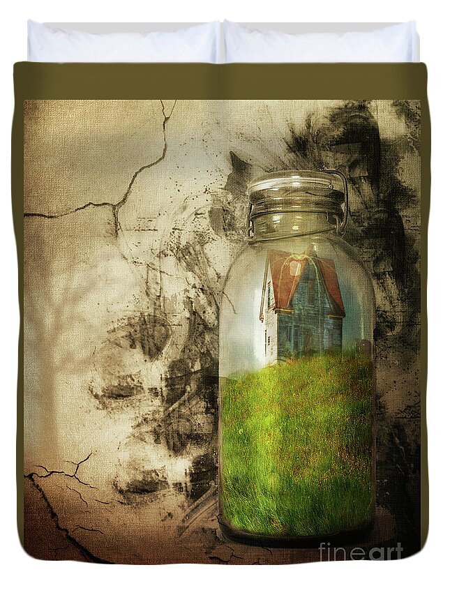 Still Life Duvet Cover featuring the photograph Memory Jar by John Anderson