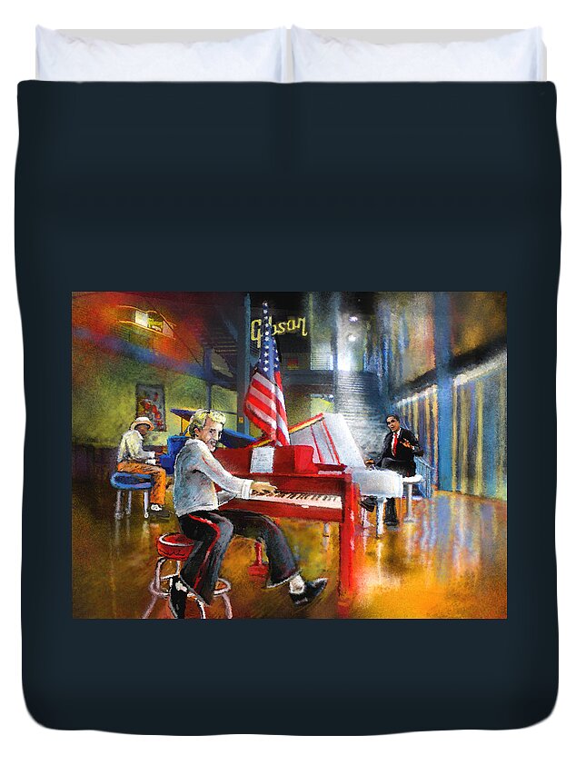 Memphis Duvet Cover featuring the painting Memphis Nights 04 by Miki De Goodaboom