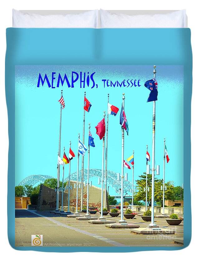 City Duvet Cover featuring the digital art Memphis Today by Karen Francis