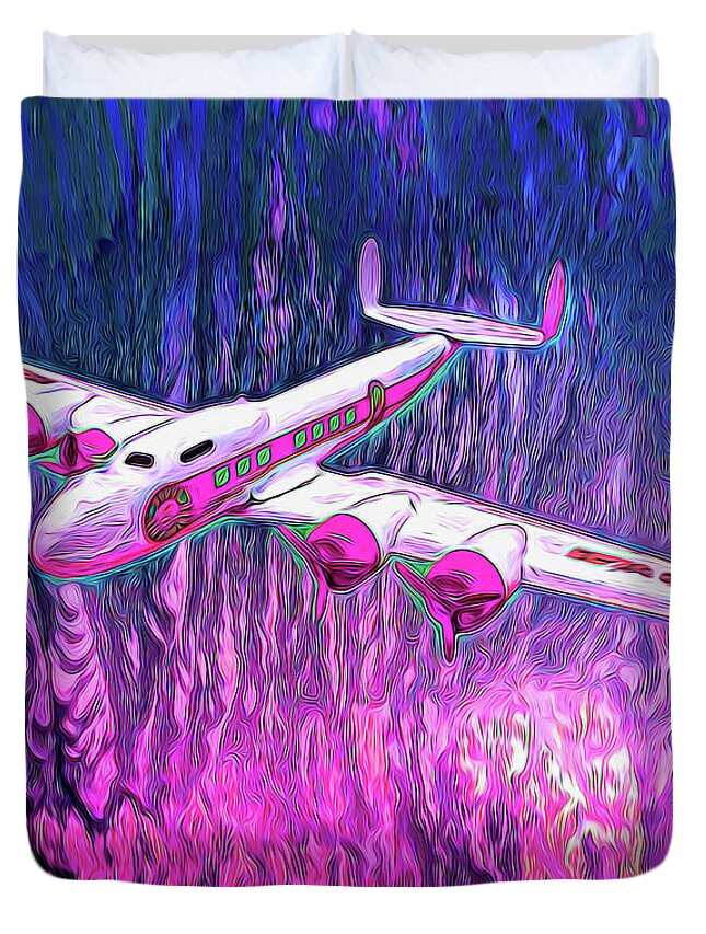 40' Plane Duvet Cover featuring the digital art Mental Get A Way by Michael Cleere