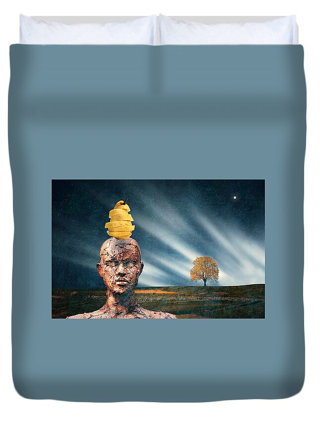 Mentally Balanced Duvet Cover featuring the digital art Mentally Balanced by Ally White