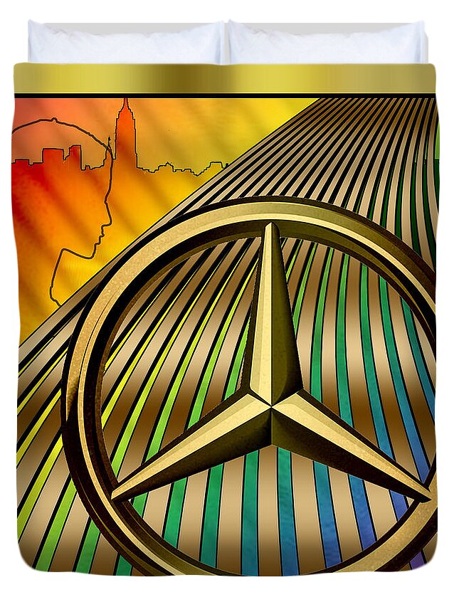 Mercedes Duvet Cover featuring the digital art Mercedes by Chuck Staley