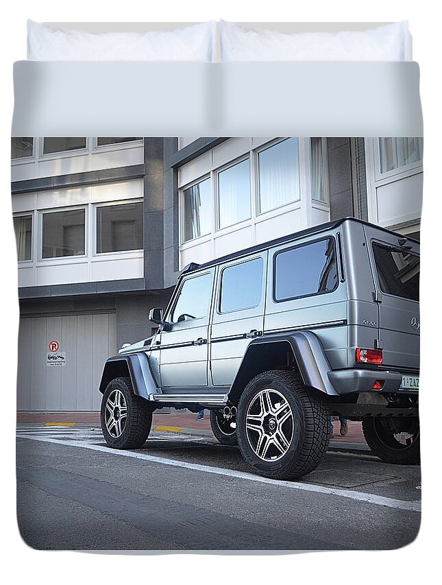Mercedes Duvet Cover featuring the photograph Mercedes G500 4x4 by Sportscars OfBelgium