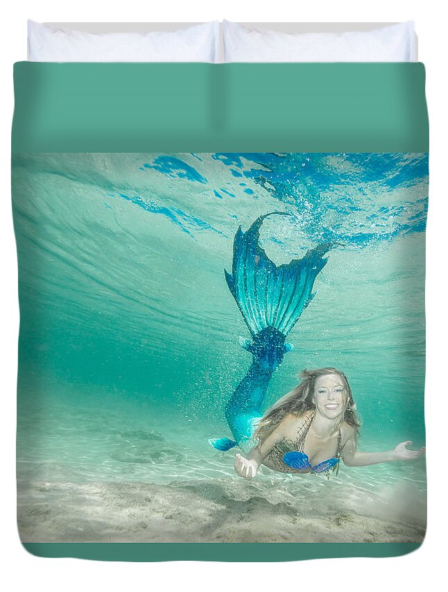Mermaids Duvet Cover featuring the photograph Mermaid Smille by Leonardo Dale