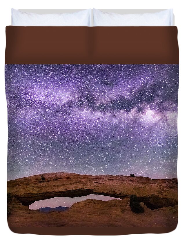 Photography Duvet Cover featuring the photograph Mesa Arch Milky Way by Joe Kopp