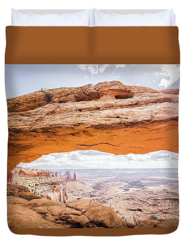 America Duvet Cover featuring the photograph Mesa Arch Sunrise by JR Photography