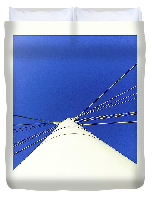 Photograph Duvet Cover featuring the photograph Metal Pole by MKD Lincoln