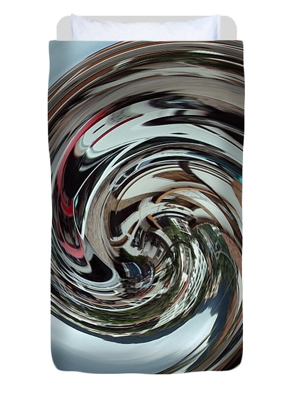 Abstract Duvet Cover featuring the digital art Metalic Swirl by Kathy Kelly