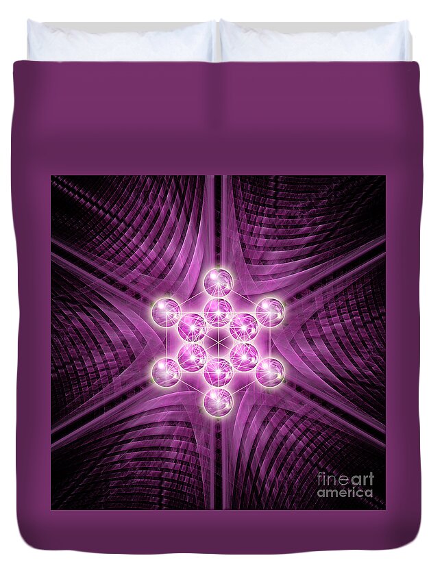 Metatron Duvet Cover featuring the digital art Metatron's Cube atomic by Alexa Szlavics