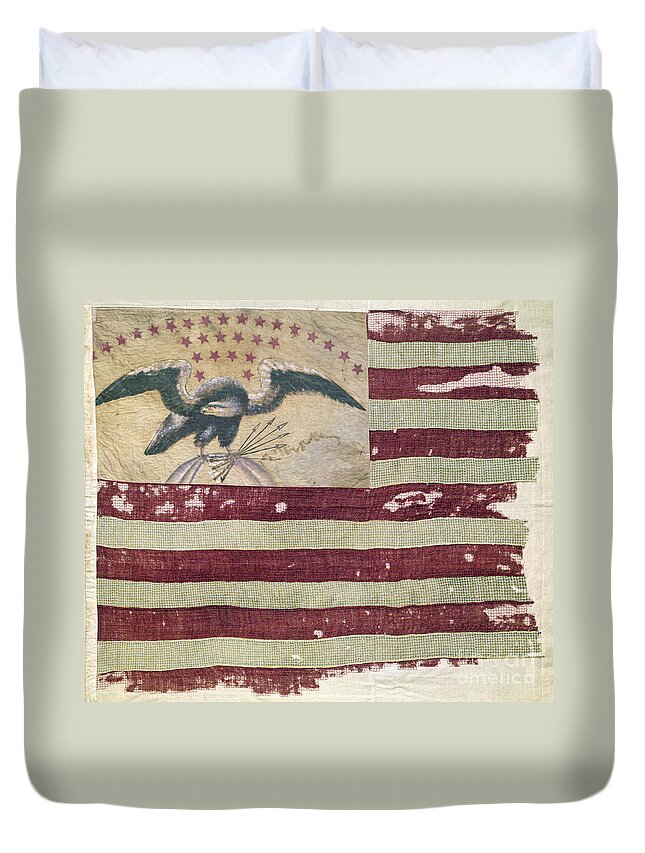1840s Duvet Cover featuring the photograph Mexican War U.s. Flag by Granger