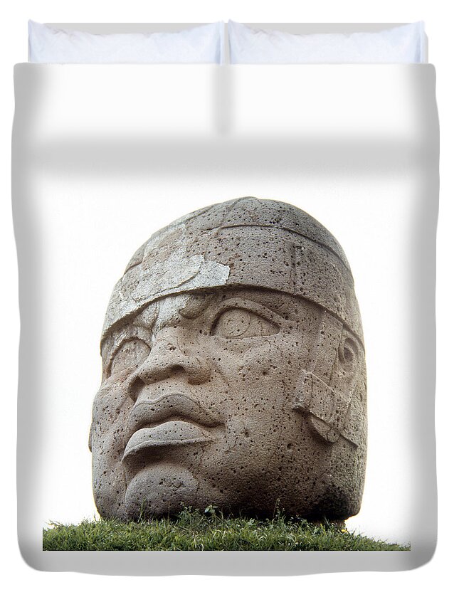 10th Century B.c Duvet Cover featuring the photograph Mexico: Olmec Head by Granger