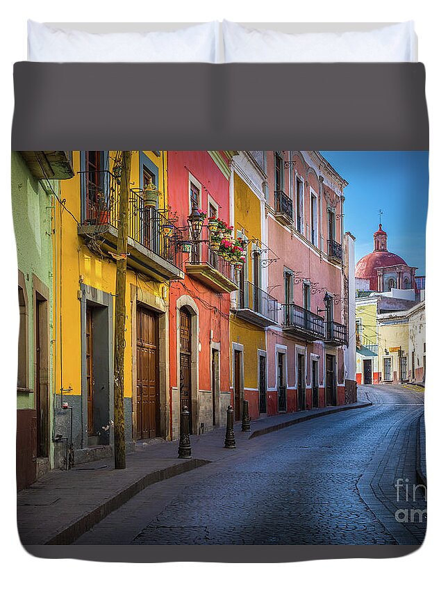 America Duvet Cover featuring the photograph Mexico Street by Inge Johnsson